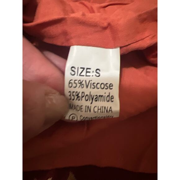 Smocked Frilled Neck Puff Sleeve Ruffle Hem Mini Dress NWOT Size S - Picture 10 of 11